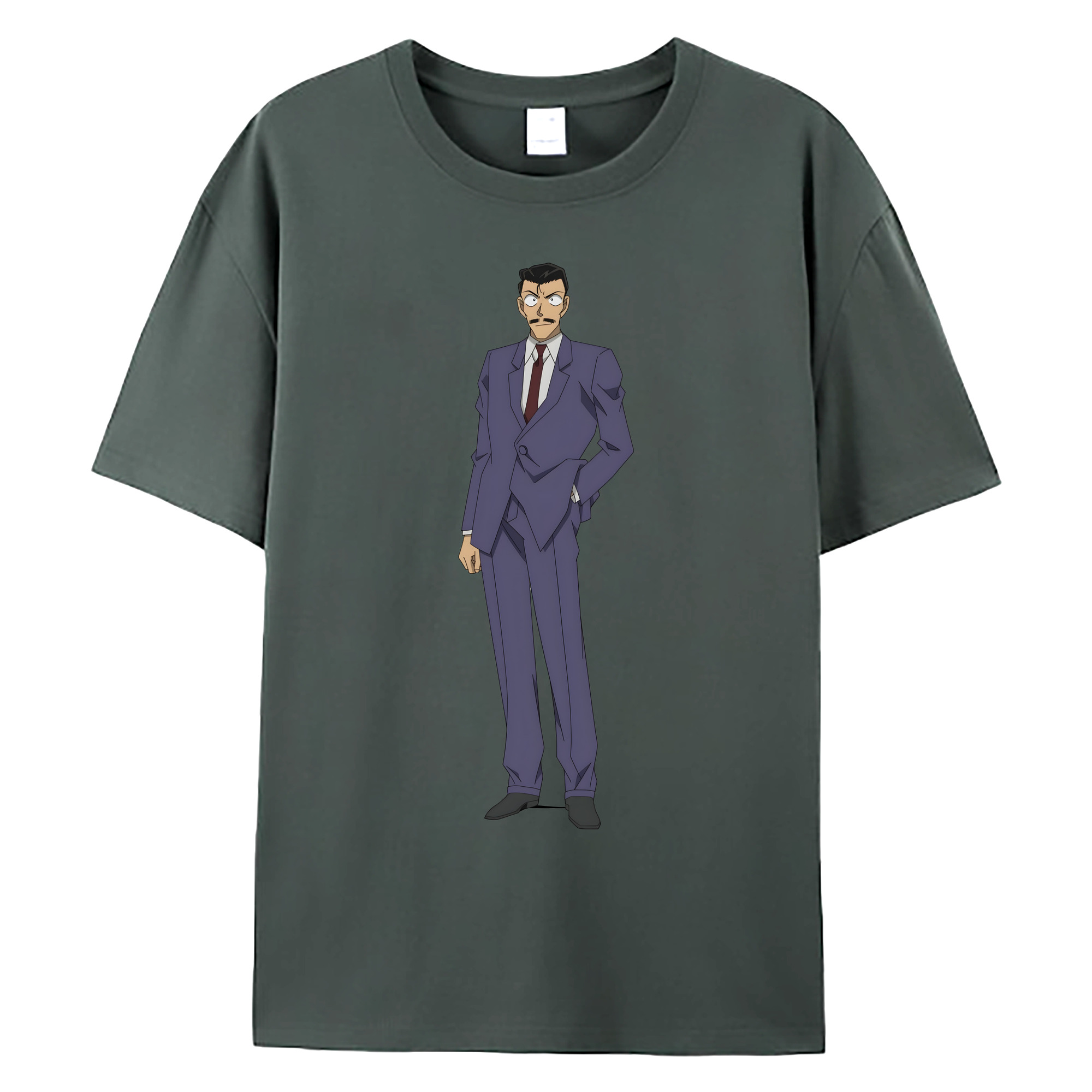 （画像用） 名探偵コナン 毛利 小五郎 もうり こごろう Detective Conan 綿100％ メンズ半袖Tシャツ｜肌触りやわらか＆通気性